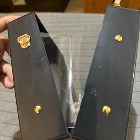 Plastic Black Clutch with Gold Leopard Handle - Picture 6 of 12